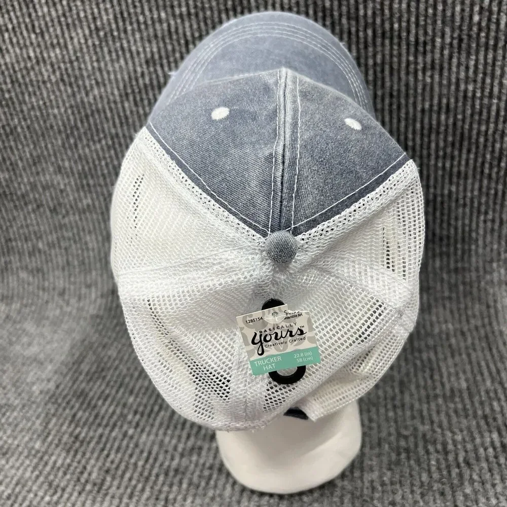 Basically Yours Mens Trucker Hat Gray White Cap Mesh Back 2014 Driver‎ Sport NWT